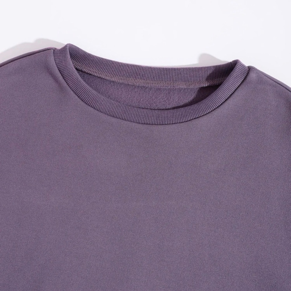Shein Purple Fleece Crop Sweater And Joggers Set Size L (8/10) - Picture 2 of 7